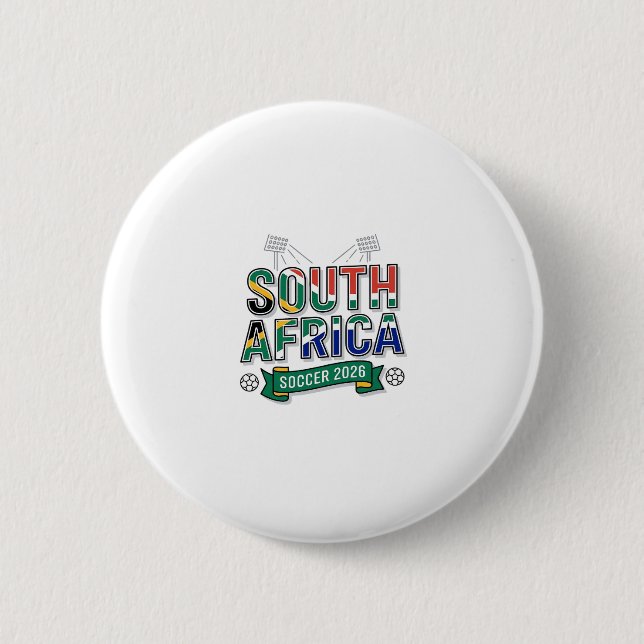 Sydafrika Fotboll 2026 Fotboll Fet Land Typografi Knapp (Framsida)