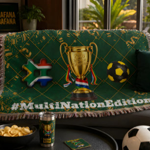 Sydafrika Fotboll 2026 Globala Spel Guld Blank Filt