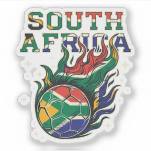 Sydafrika Fotboll Flammande Boll Retro Fotboll Fa Klistermärken