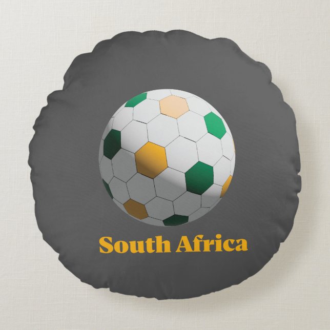 Sydafrika Fotboll Rund Kudde (Framsidan)