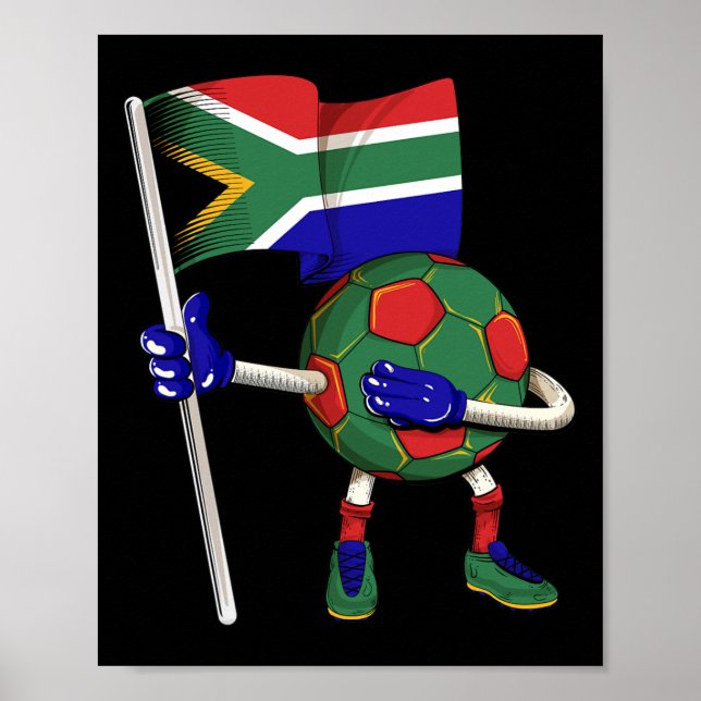 Sydafrika Fotbollströja Afrika Flagga Fotboll Da Poster (Framsidan)
