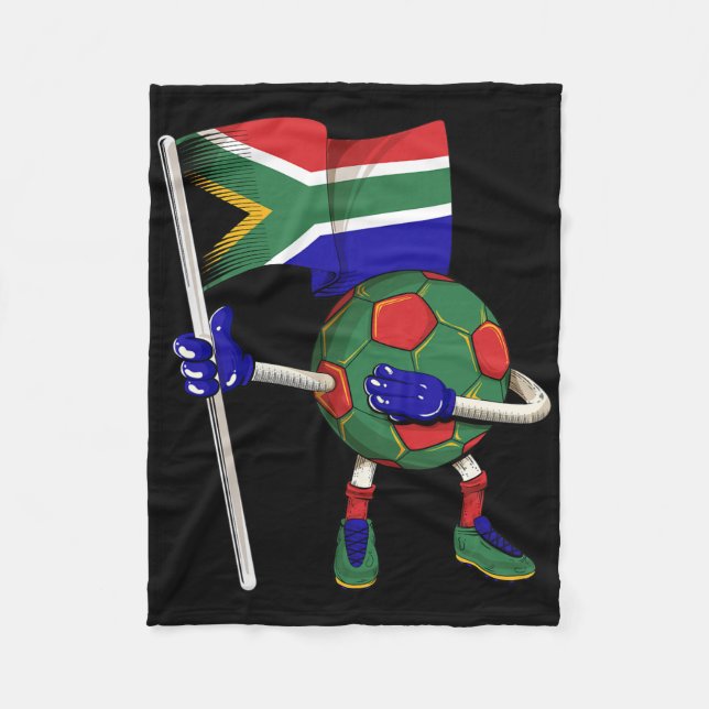 Sydafrika Fotbollströja Afrika Flagga Fotboll Dab  Fleecefilt (Framsidan)