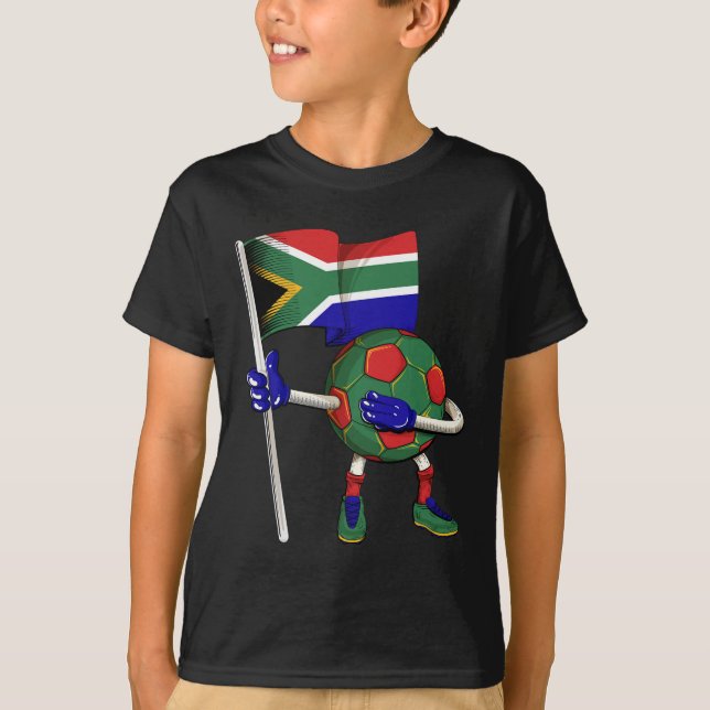 Sydafrika Fotbollströja Afrika Flagga Fotboll Dab  T Shirt (Framsida)