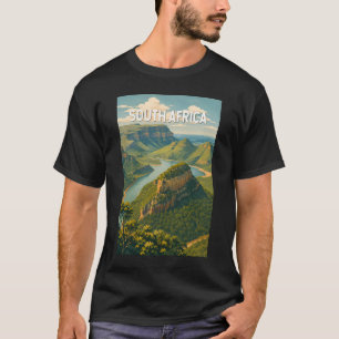 Sydafrika Illustration Resa Konst Vintage T Shirt