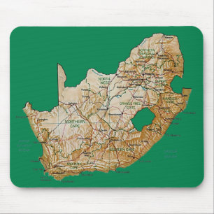 Sydafrika karta Mousepad Musmatta