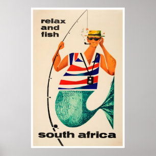 Sydafrika Konst Afrikansk Resa Affisch Fiske