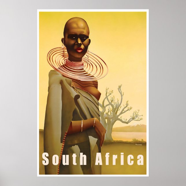 Sydafrika konsttryck afrikansk reseinlägg poster (Framsidan)