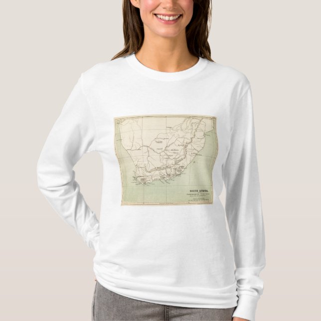Sydafrika Lithographed kartan Tee (Framsida)