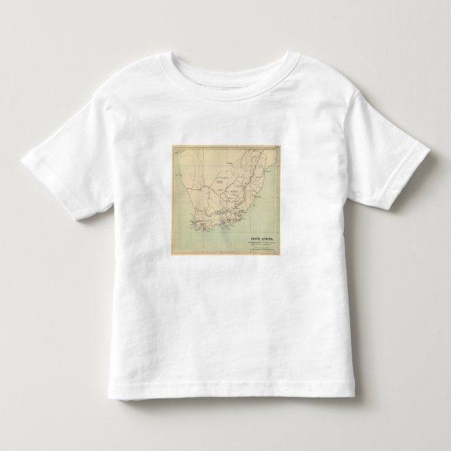 Sydafrika Lithographed kartan Tee (Framsida)