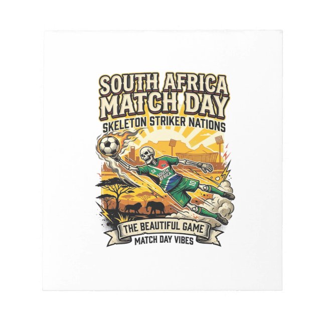Sydafrika Match Day Skeleton Striker Nations Hi Anteckningsblock (Framsida)