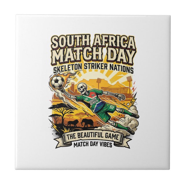 Sydafrika Match Day Skeleton Striker Nations Hi Kakelplatta (Framsidan)