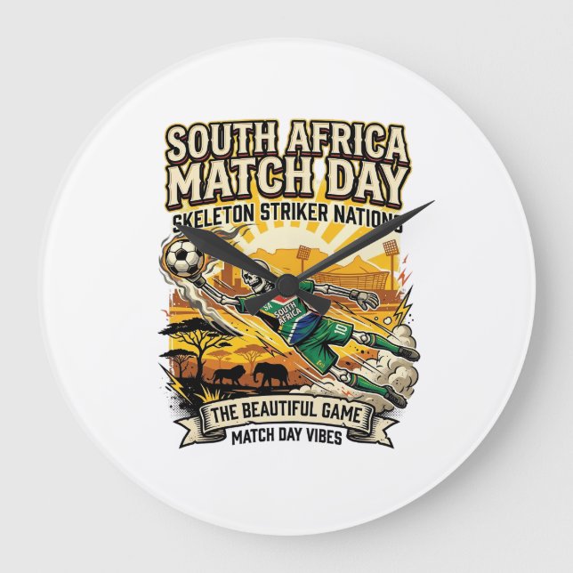 Sydafrika Match Day Skeleton Striker Nations Hi Stor Klocka (Framsida)
