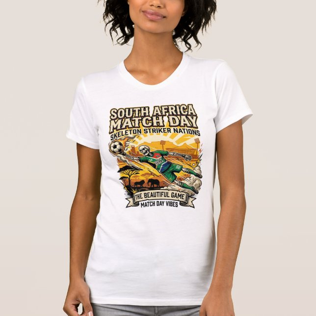 Sydafrika Match Day Skeleton Striker Nations Hi T Shirt (Framsida)