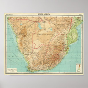 Sydafrika med sändningsruttar poster
