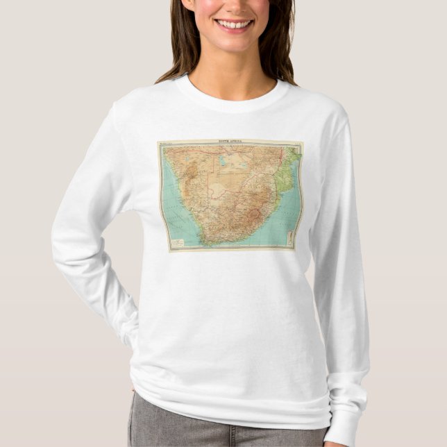 Sydafrika med sändningsruttar tee (Framsida)