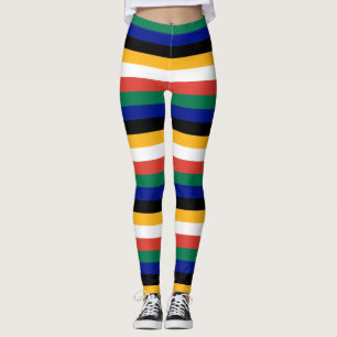 SydAfrika National Flagga Stripe Leggings