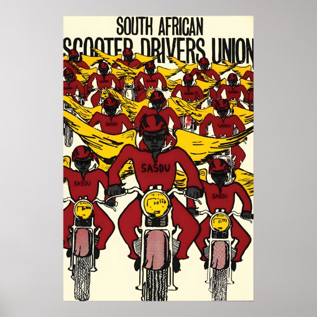 Sydafrika Politisk Affisch Scooterförares (Framsidan)
