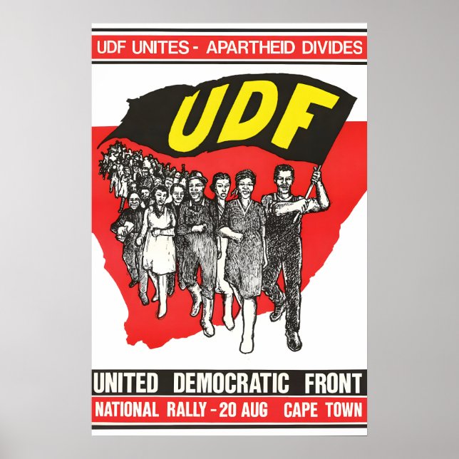 Sydafrika Politisk Affisch UDF Apartheid (Framsidan)