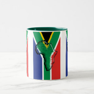 Sydafrika RSA afrikansk flagga Två-Tonad Mugg