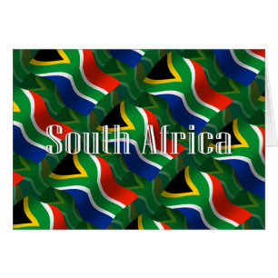 Sydafrika som vinkar flagga hälsningskort
