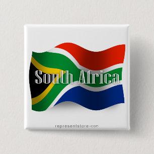 Sydafrika som vinkar flagga knapp