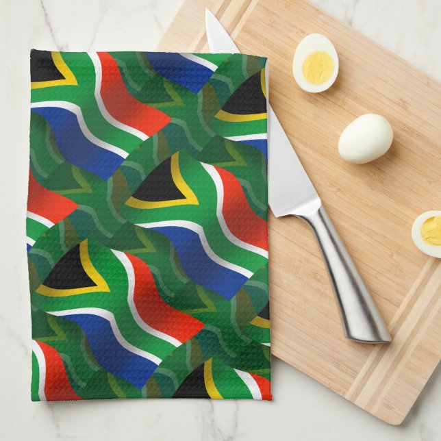 Sydafrika som vinkar flagga kökshandduk (Vikt i Fjärdedel)