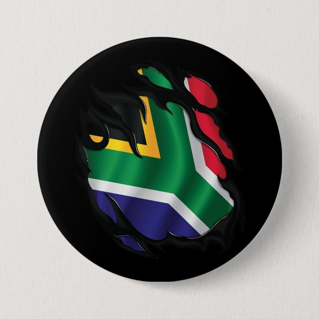 Sydafrika Sönderriven Flagga Knapp (Framsida)