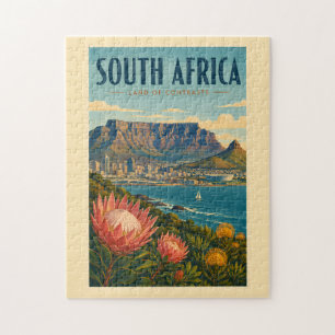 Sydafrika Table Mountain Illustration Resa Pussel