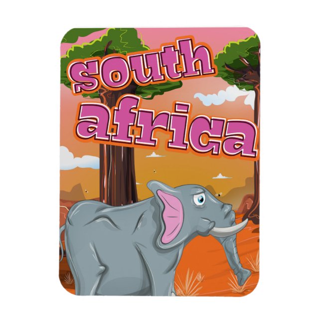 Sydafrika Tecknad resaffisch Magnet (Vertikal)