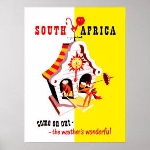 Sydafrika underbar väderpekare, vintage poster