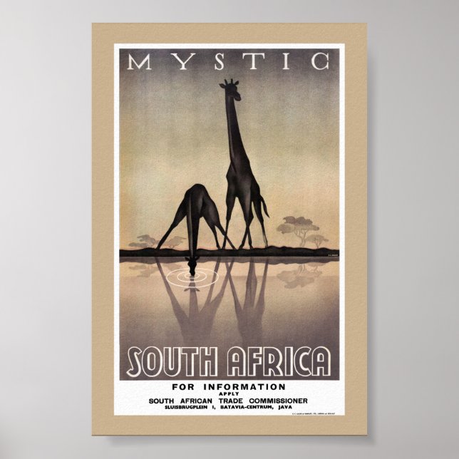 Sydafrika Vintage Reserakat Poster Restaurering (Framsidan)