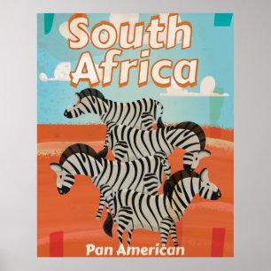 Sydafrika vintage resoraffisch poster