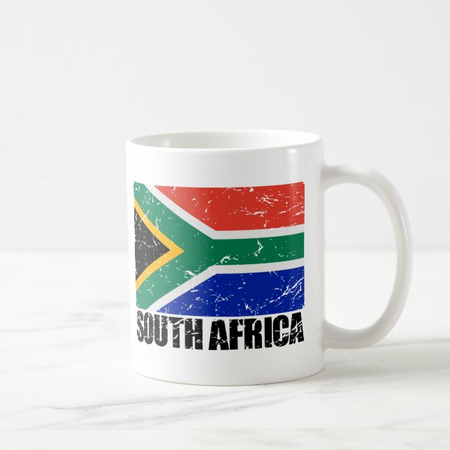 Sydafrika vintageflagga kaffemugg (Höger)