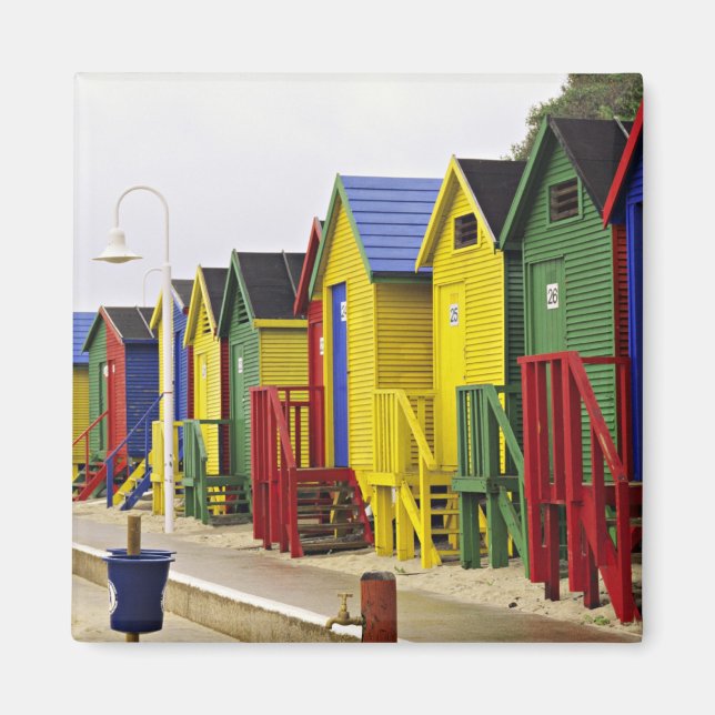 Sydafrika, Western Cape, St James. Färgglad Magnet (Framsidan)