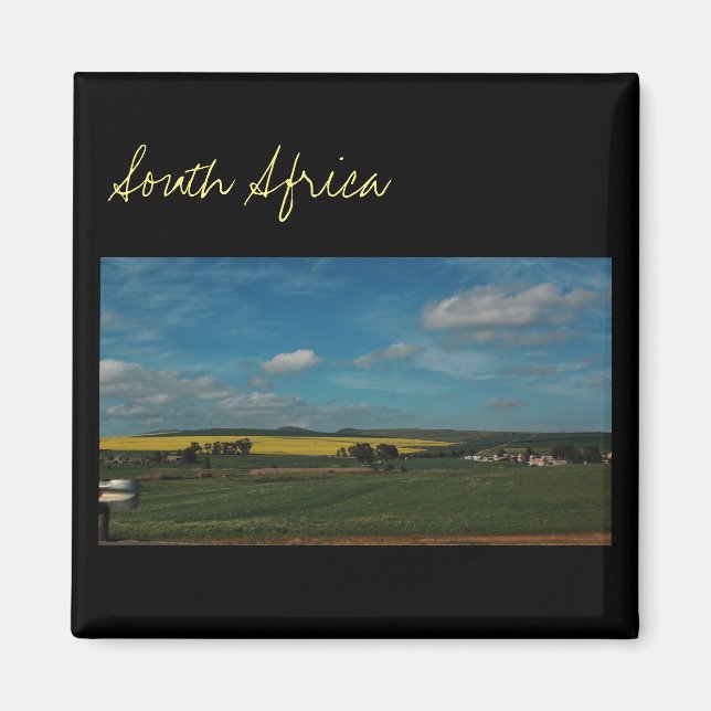 Sydafrika ZA Canola-fält Landskapsvy Magnet (Framsidan)