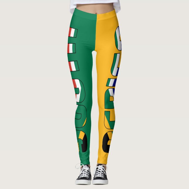 SydAfrikan Flagga Färg Patriotic Leggings (Framsida)