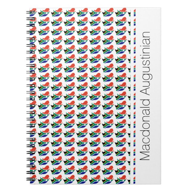 SYDAFRIKANS Flagga Anpassningsbar Patriotic Anteckningsbok (Framsidan)