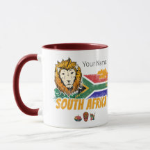 SydAfrikans Vintage Lejon Flagga Safari Souvenir