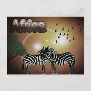 SydAfrikans Vintage Zebra Travel Vykort