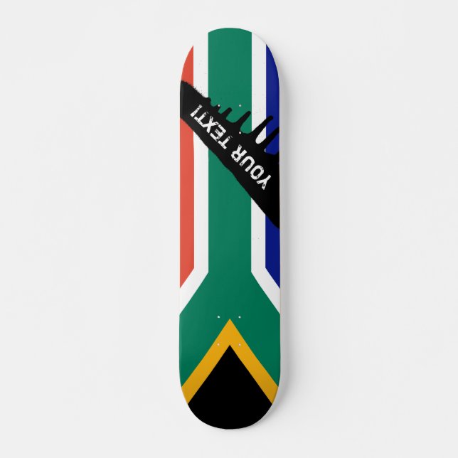 Sydafrikansk flagg mini skateboard bräda 18,5 cm (Framsida)