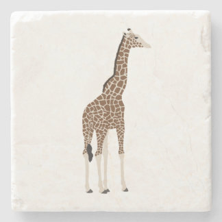 Sydafrikansk Safari Vilda Djur Illustrerad Giraff Stenunderlägg