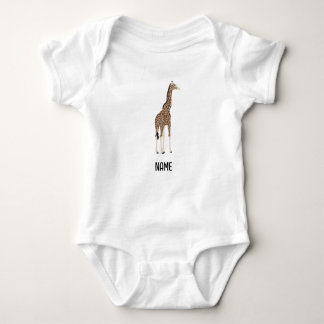 Sydafrikansk Safari Vilda Djur Illustrerad Giraff T Shirt