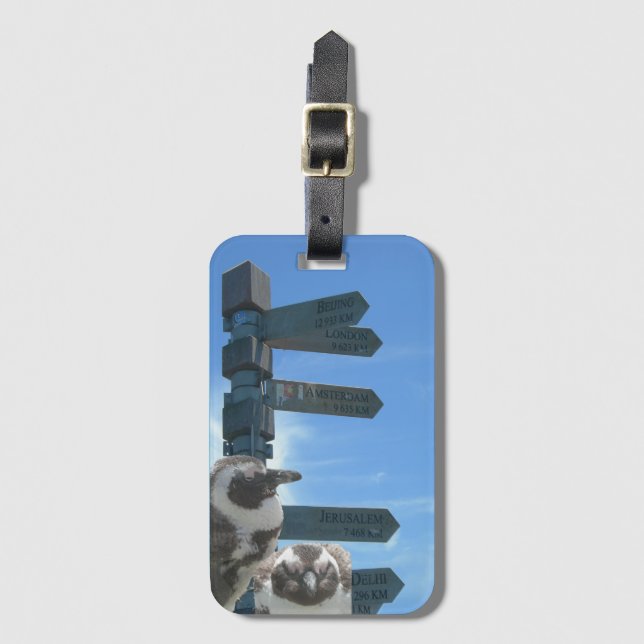 Sydafrikansk signalpost + Penguins bagagetag Bagagebricka (Framsida vertikal)