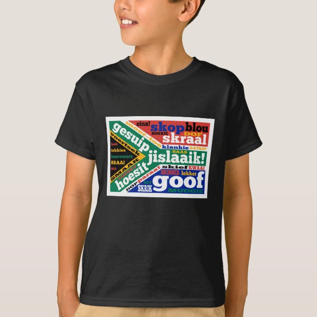 Sydafrikansk slang och kollokvialism t shirt (Framsida)