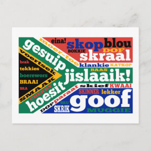 Sydafrikansk slang och kollokvialism vykort