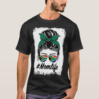 Sydafrikanska Afrika Flagga Sydafrika Mamma Messy T Shirt