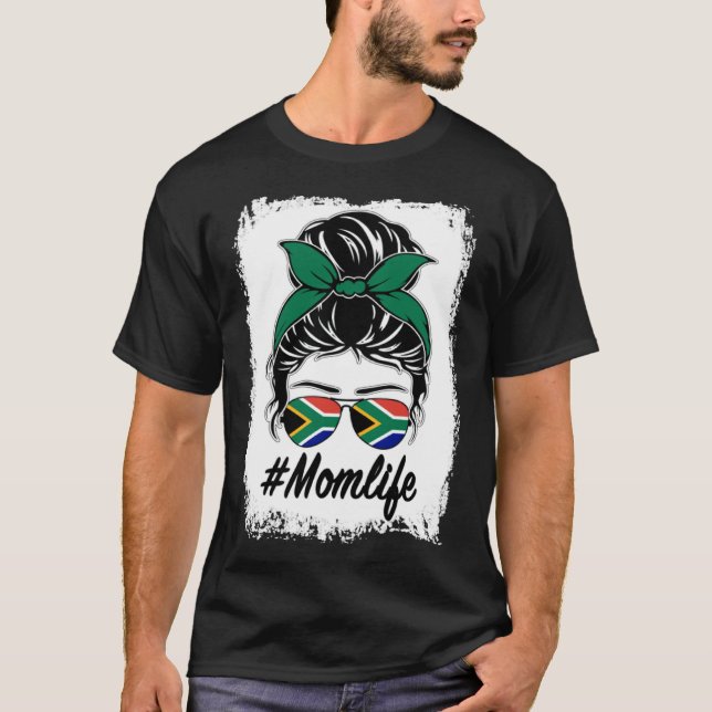 Sydafrikanska Afrika Flagga Sydafrika Mamma Messy  T Shirt (Framsida)