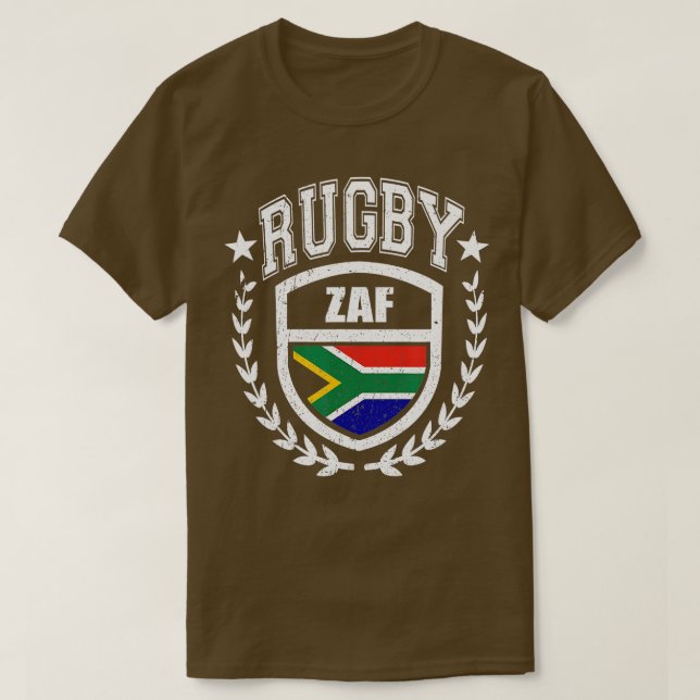 Sydafrikanska Afrikan Rugby Gear South African Fla T Shirt (Design framsida)