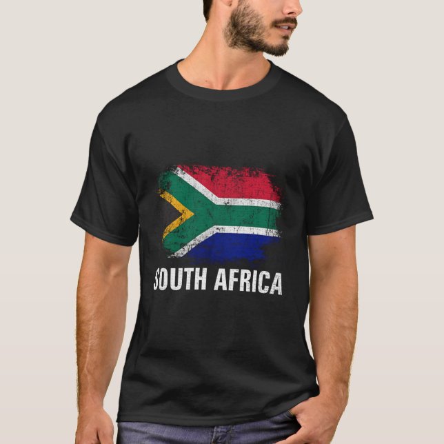 Sydafrikanska Afrikans Flagga för Sydafrika T Shirt (Framsida)