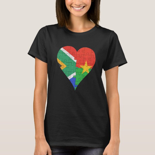 Sydafrikanska Burkinabe Flagga Heart T Shirt (Framsida)